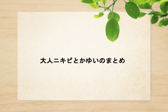 大人ニキビとかゆいのまとめ