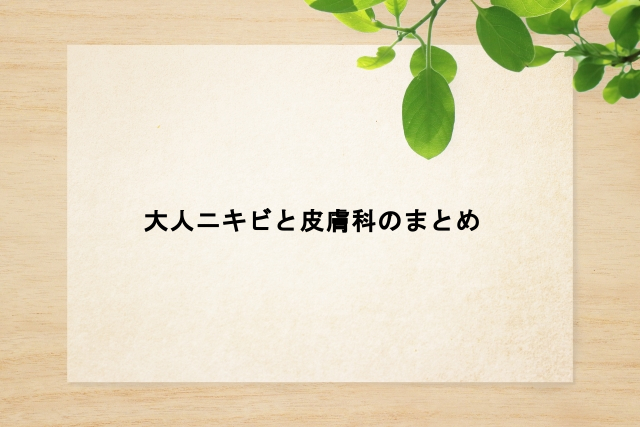 大人ニキビと皮膚科のまとめ