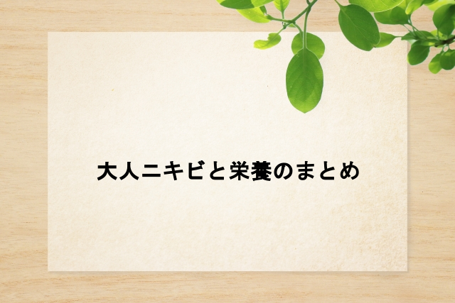 大人ニキビと栄養のまとめ