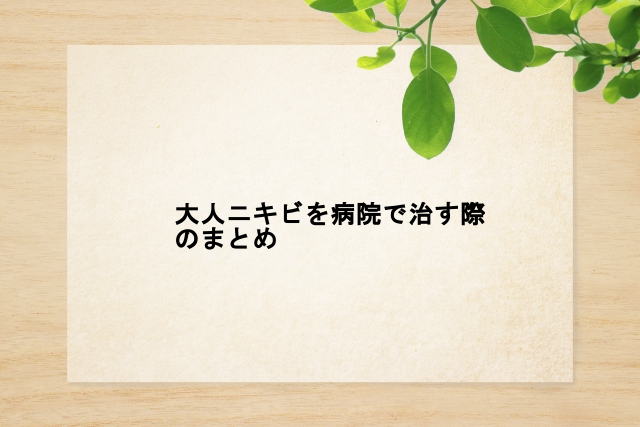 大人ニキビを病院で治す際のまとめ