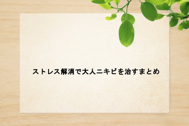 ストレス解消で大人ニキビを治すまとめ